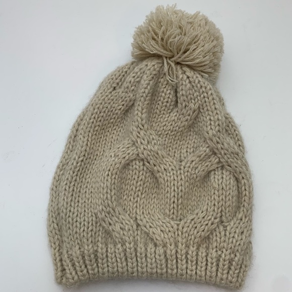Rue21 Cream Cable Knit Beanie With Pom Pom - Picture 2 of 6